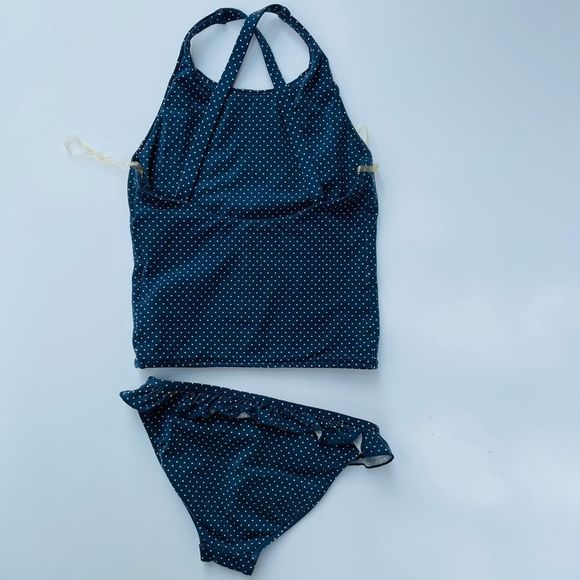Ralph Lauren Girls Polka Dot 2-Piece Tankini Sz 6X - Picture 1 of 10